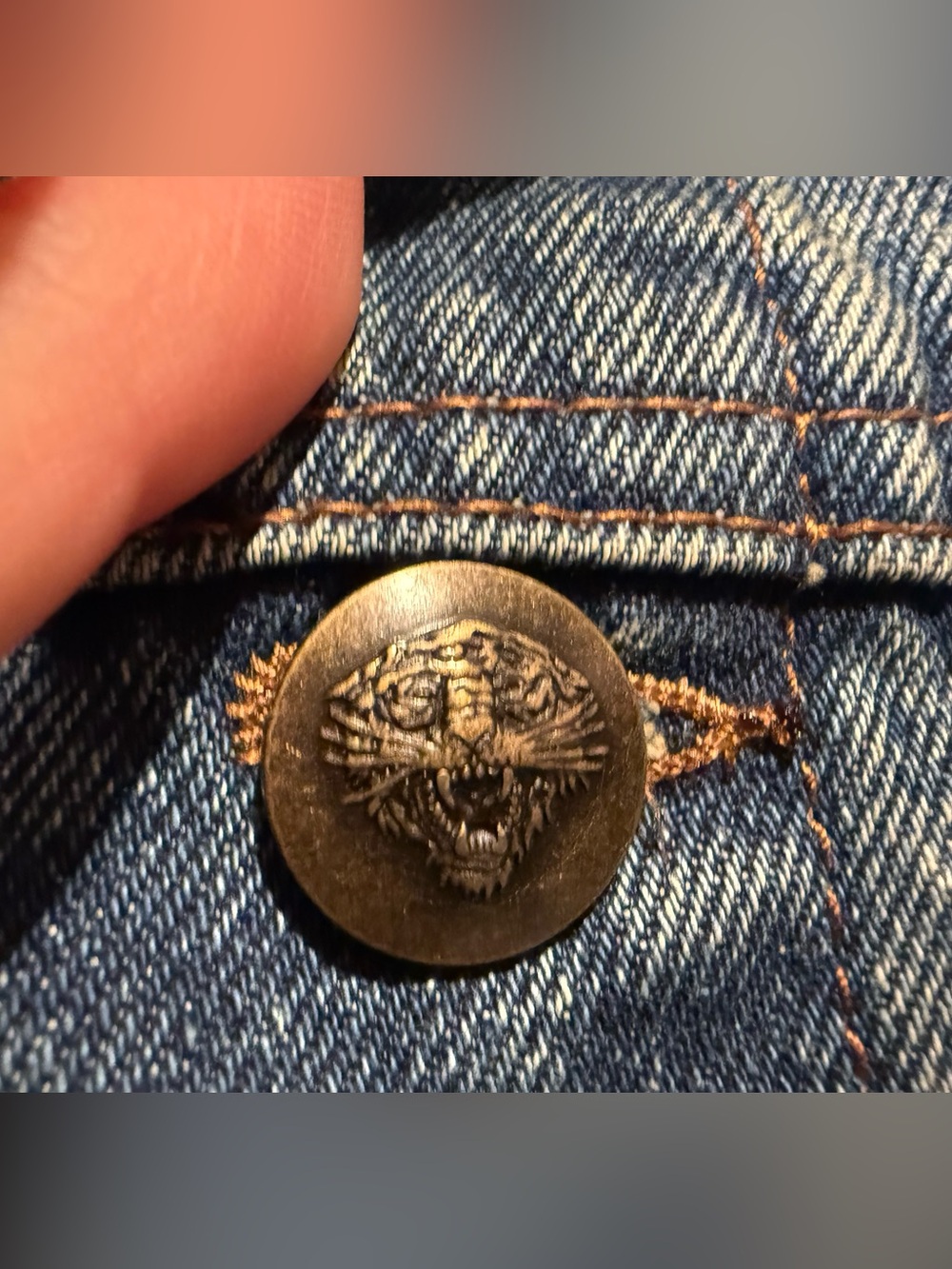 ED HARDY Flaming skull denim jacket men’s medium - Picture 8 of 10